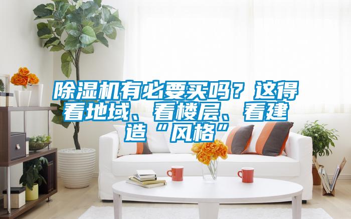 除濕機有必要買嗎？這得看地域、看樓層、看建造“風格”