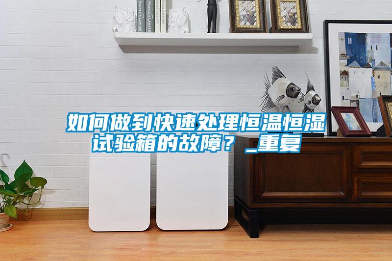 如何做到快速處理恒溫恒濕試驗箱的故障？_重復